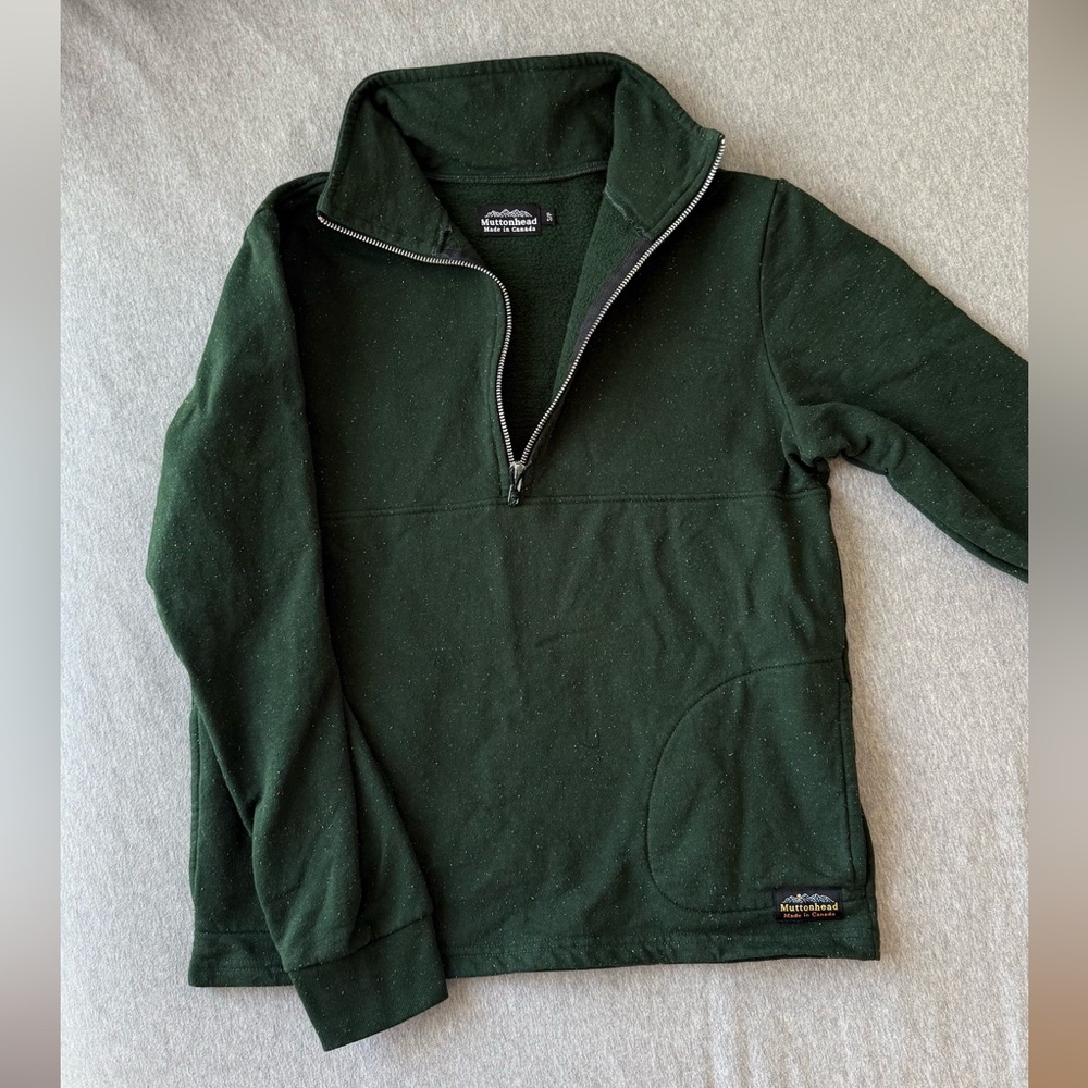 Muttonhead Green Half-Zip Sweater